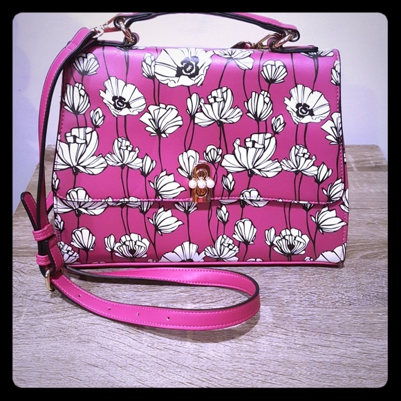 Catherine Malandrino Handbags - Catherine Malandrino Lottie Floral Pink Satchel
